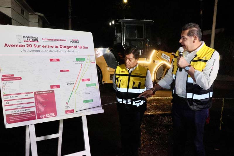 Puebla acelera pavimentación con apoyo de Pemex y busca recuperar vialidades olvidadas