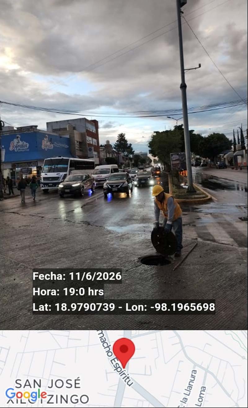 Realiza Agua de Puebla videoinspecci贸n y trabajos de desazolve tras afectaci贸n en la avenida Jos茅 Mar铆a La Fragua