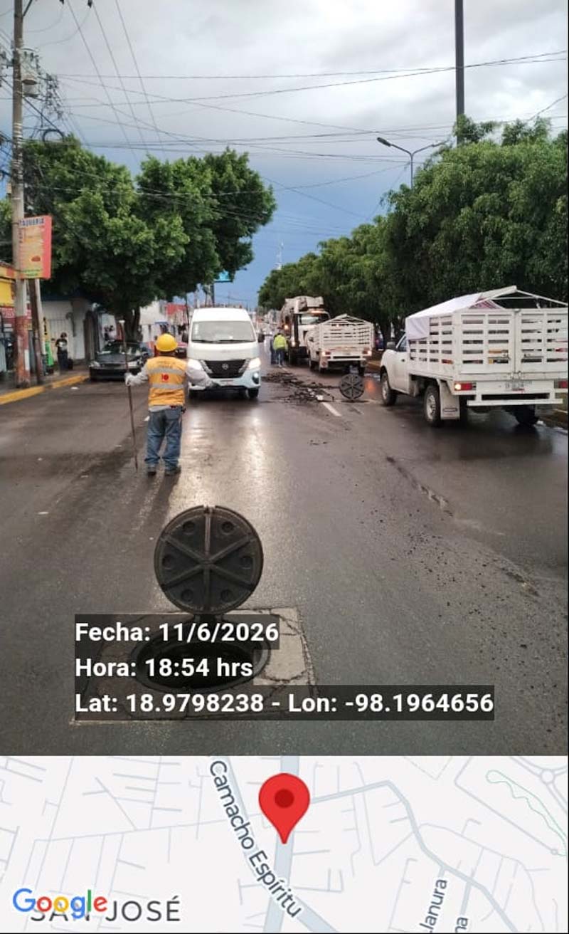 Realiza Agua de Puebla videoinspecci贸n y trabajos de desazolve tras afectaci贸n en la avenida Jos茅 Mar铆a La Fragua