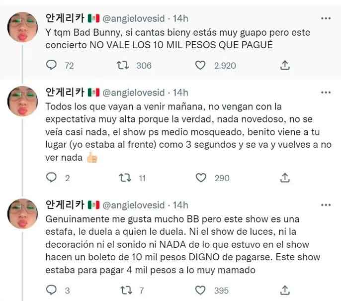 Fan se decepciona de Bad Bunny: el show es una ESTAFA