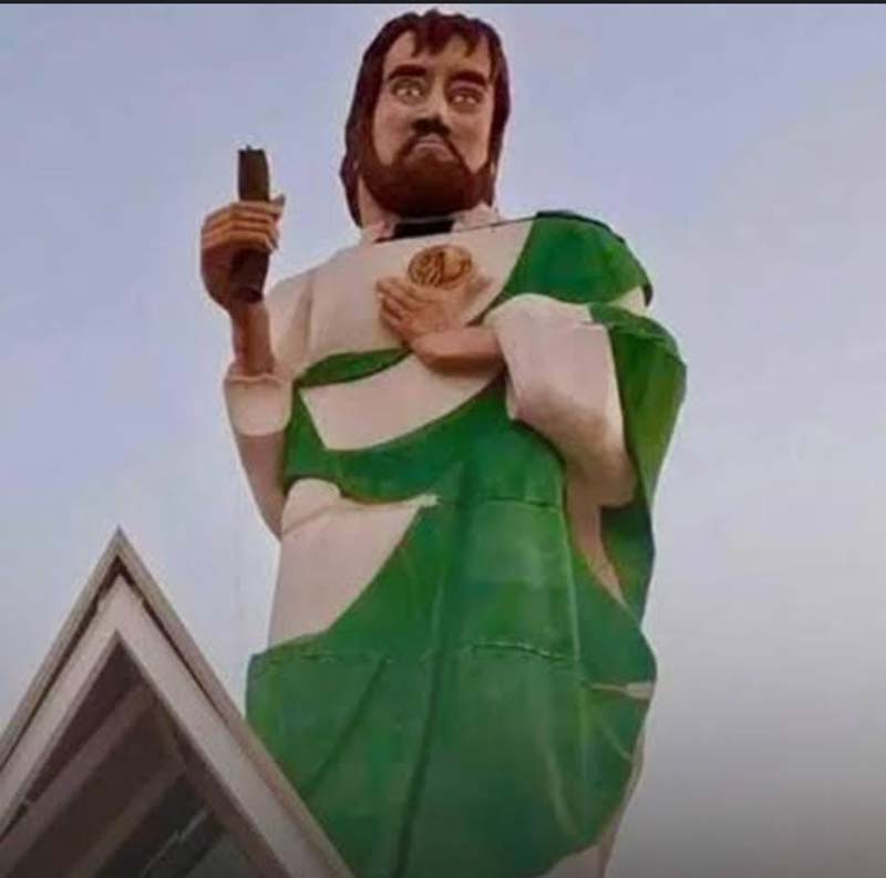 Memes y críticas surgen por la escultura gigante de San Judas Tadeo