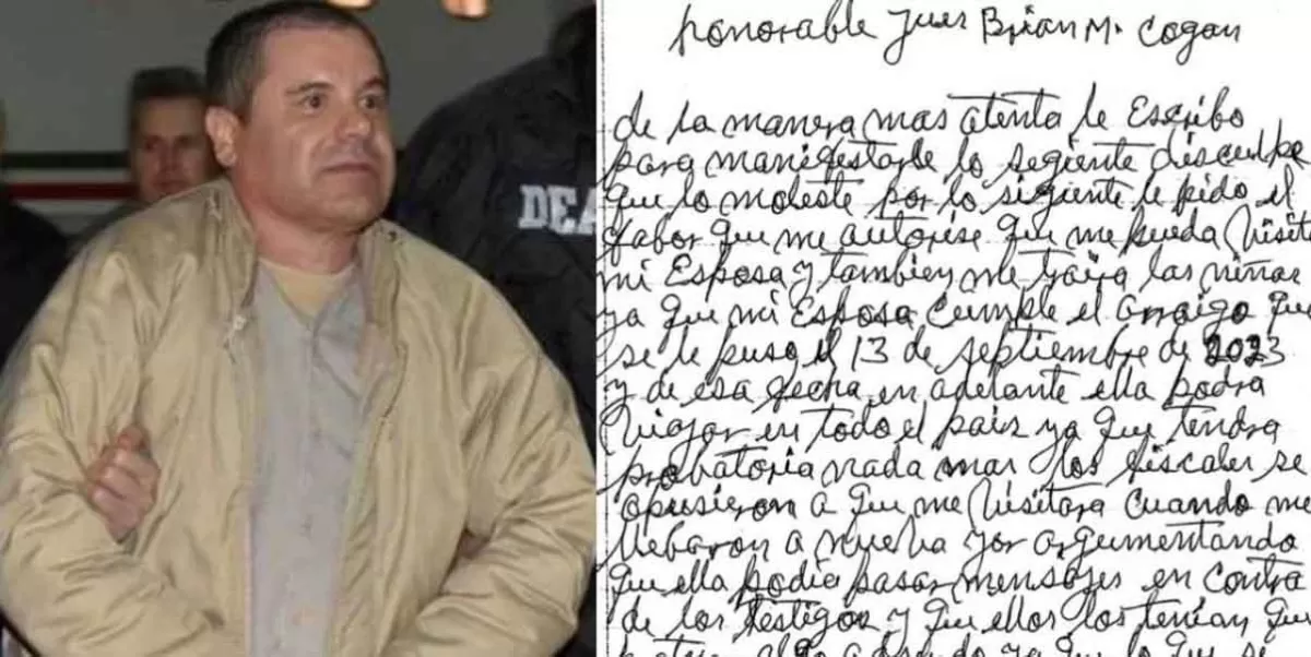 Difunden carta de "El Chapo" Guzmán donde pide recibir visitas de su esposa e hijas