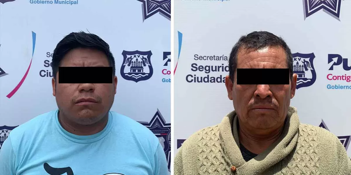 Policía Municipal de Puebla detuvo a dos hombres por el delito de robo de vehículo