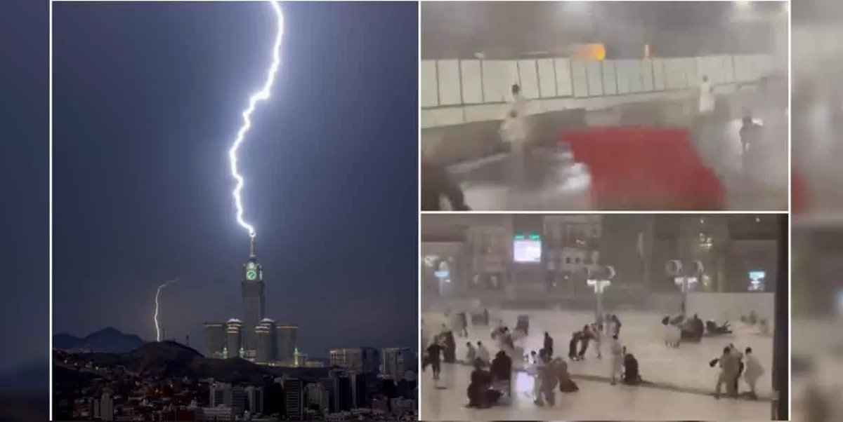 VIDEOS. Fuertes vientos golpean La Meca en Arabia Saudita; rayo cae sobre icónico hotel