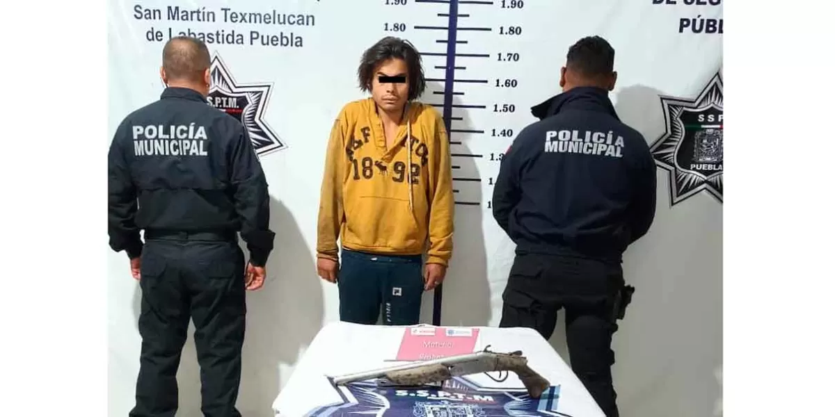 En Texmelucan, sujeto es detenido por portación ilegal de arma