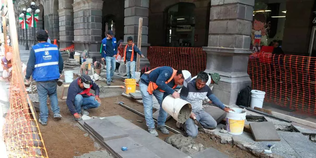 Avanzan obras para mejorar la imagen del centro histórico de Puebla capital