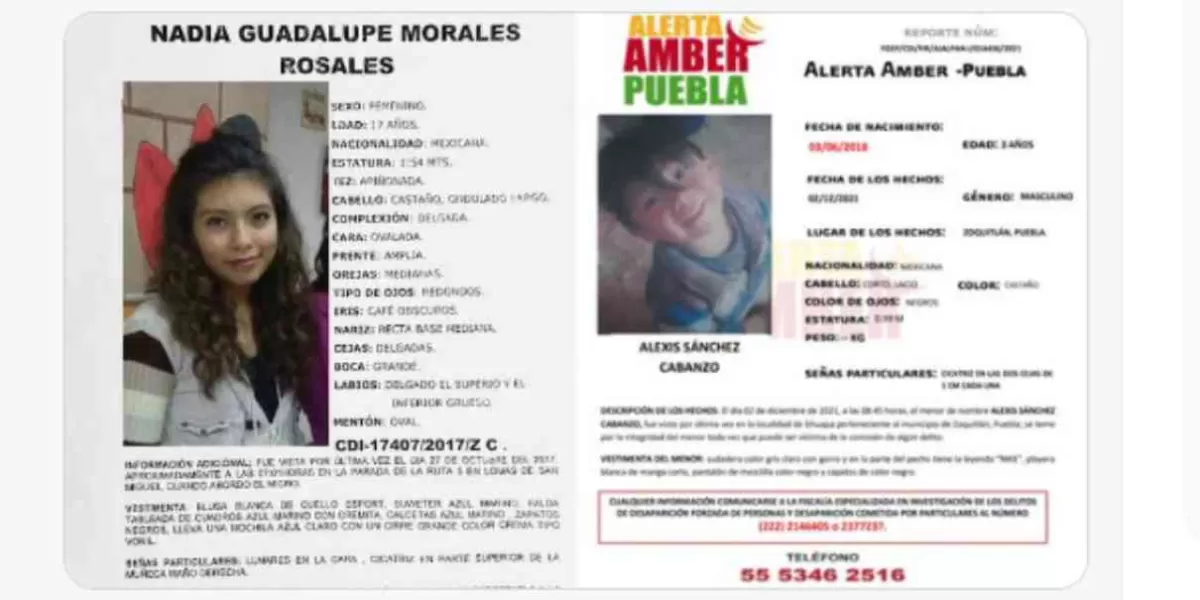 Menores desaparecidos en Puebla también son buscados por la Interpol
