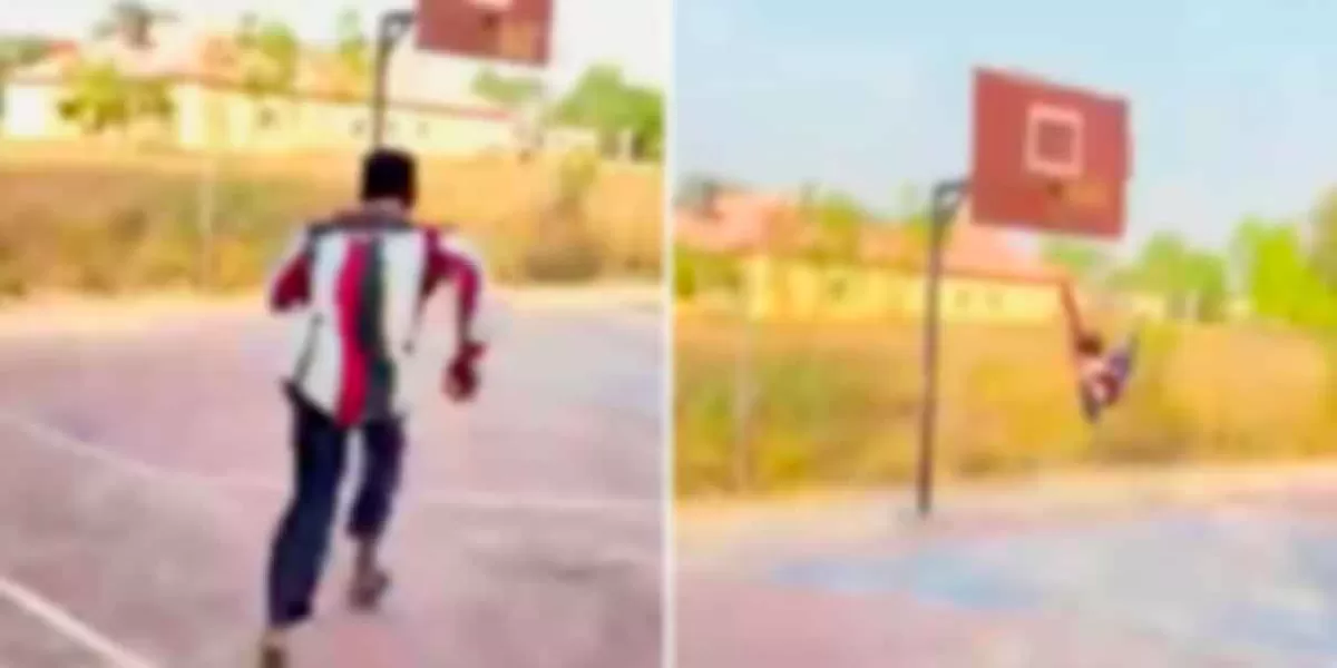 VIDEO FUERTE, joven MUERE durante truco en cancha de básquet