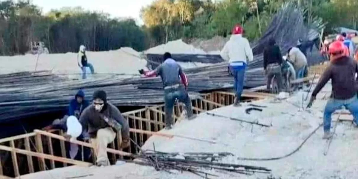 Colapsa puente en construcción del Tren Maya; reportan dos lesionados