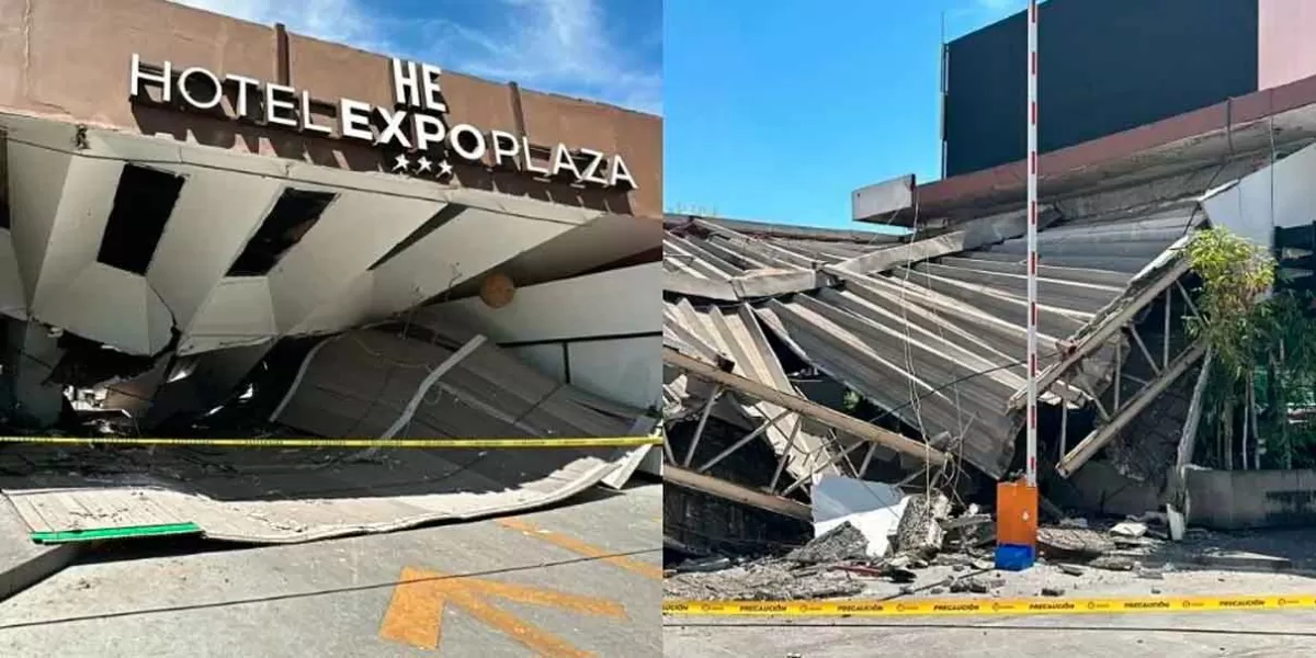 Se desploma techo de hotel Expo Plaza en Zapopan, deja daños y riesgo de derrumbe