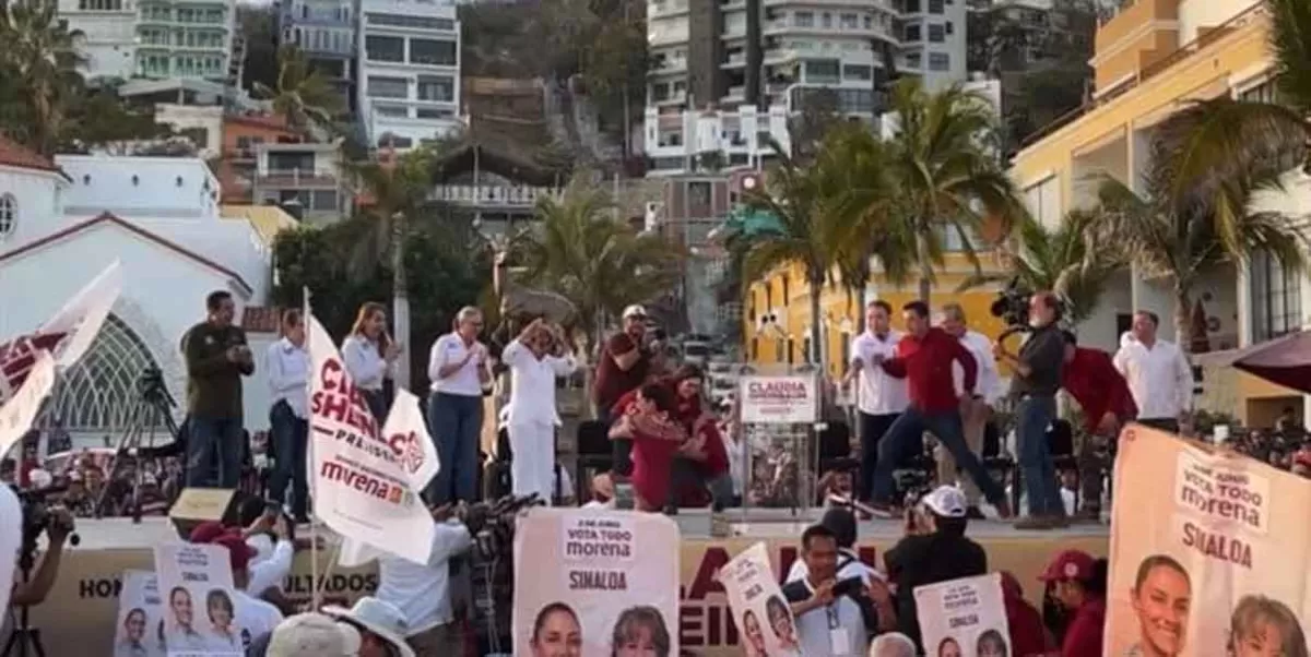 Durante mitin en Mazatlán, Claudia Sheinbaum sufre caída