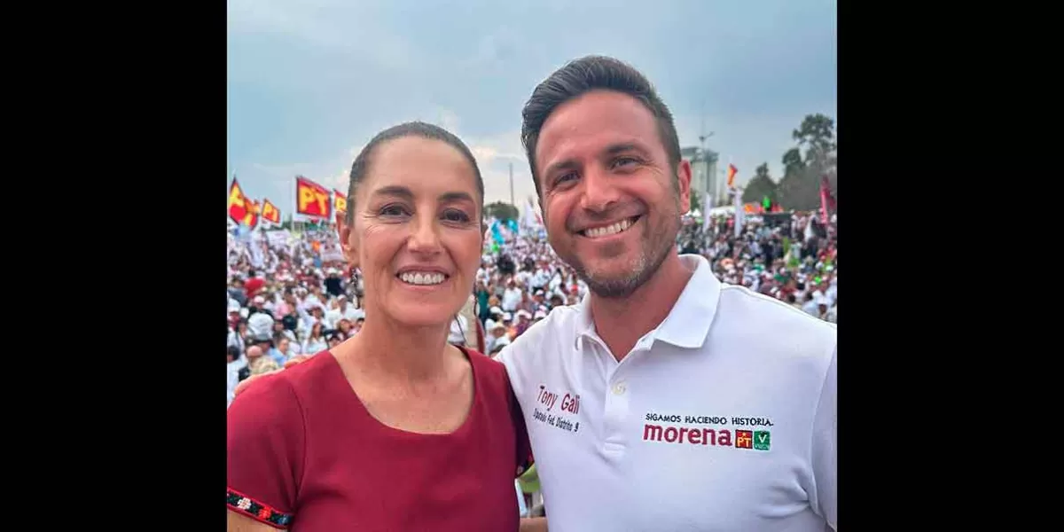 Tony Gali López concluye campaña con Claudia Sheinbaum y Alejandro Armenta