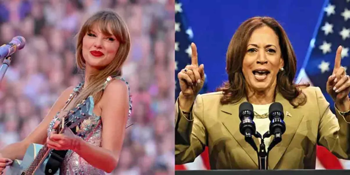 Comparte Taylor Swift foto con silueta de Kamala Harris y “prende” las redes