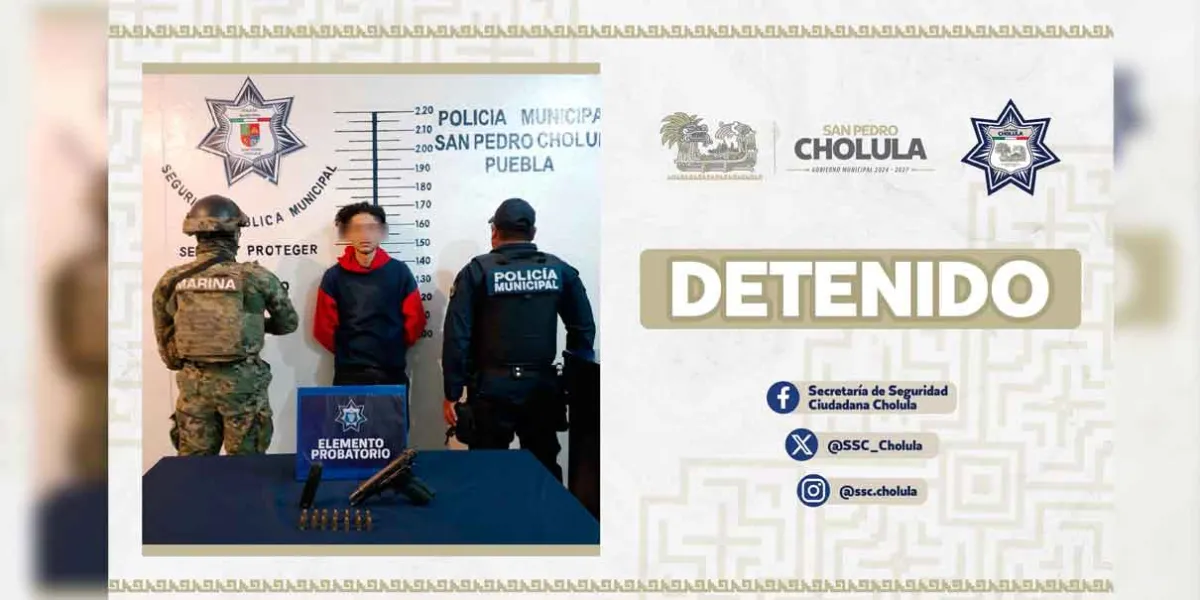 Policía de San Pedro y Marina detienen a hombre por portación de arma 