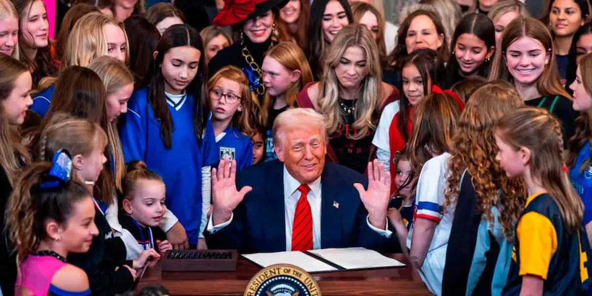 Trump firma orden que prohíbe  la participación de hombres trans en deportes femeninos 