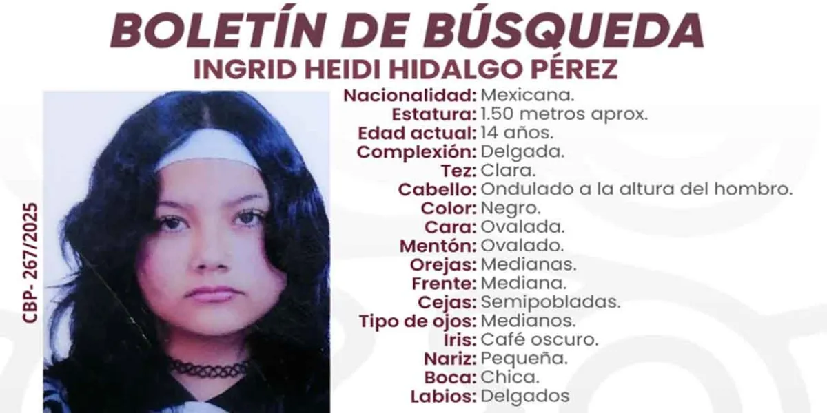 Activan Alerta Amber para encontrar a Ingrid Heidi, desaparecida en colonia San Ramón
