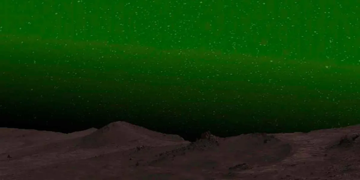   Una aurora verde ilumina por primera vez el cielo marciano
