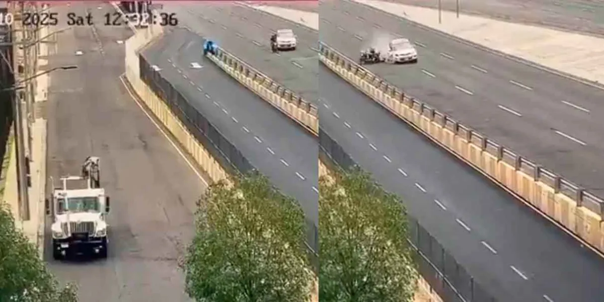 VIDEO: Conductor embiste a presuntos asaltantes en carretera Querétaro-San Luis Potosí