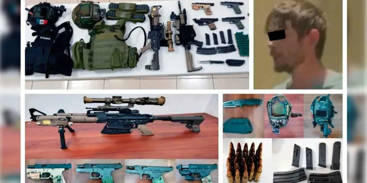 Elementos de la SSEM desarmaron a estadounidense en Atlacomulco; portaba equipo táctico, armas largas y municiones 