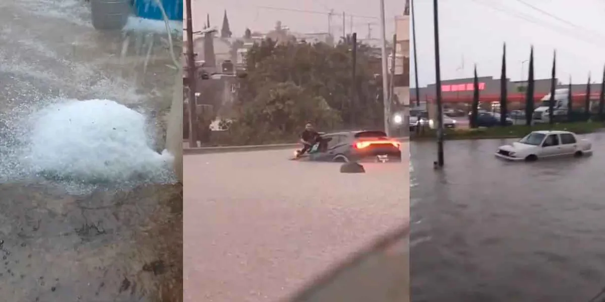 Lluvia, granizo y vientos azotaron a los poblanos 