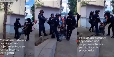 VIDEO. Polémica en Oaxaca por detención de mujer mientras su perro quedó atado en la calle