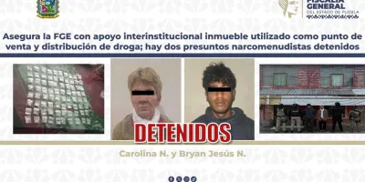 Fiscalía de Puebla asegura casa usada para narcomenudeo y detiene a dos personas
