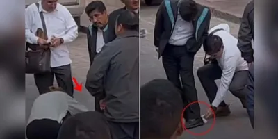 Presidente de la Suprema Corte hace que su equipo le bolee los zapatos