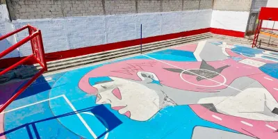 Realiza Gobierno de Pepe Chedraui Jornada de Pintura en Cancha La Rosa