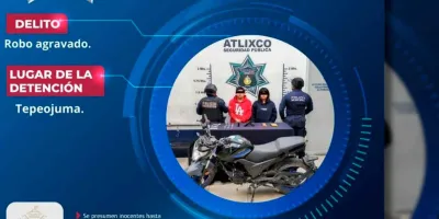 Capturan a dos presuntos ladrones en Atlixco; recuperan dinero y mercancía robada