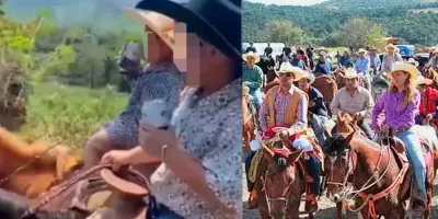Feria de Acateno genera polémica captan a menores consumiendo alcohol en cabalgata