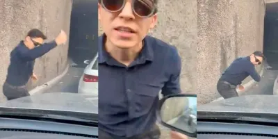 VIDEO. Así de agresivo se puso “Lord Berrinches” en Cuajimalpa por no dejarlo colarse a la fila 
