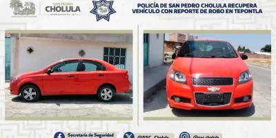 Policía de San Pedro Cholula recupera vehículo con reporte de robo en Tepontla