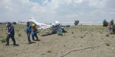 Cayó avioneta en terrenos de Xalmimilulco, Huejotzingo