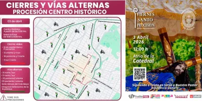 Cierre vial del CENTRO HISTÓRICO por la Procesión de Viernes Santo  