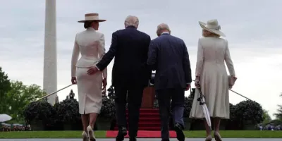 Trump sorprende con gesto íntimo a Melania frente al rey Carlos III y rompe el protocolo en la Casa Blanca