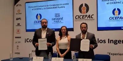 CICEPAC firma convenios con CANAGRAF Puebla y ANEIC para impulsar la ingeniería civil