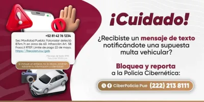 Puebla alerta por fraude de fotomultas vía SMS: así puedes detectar los mensajes falsos