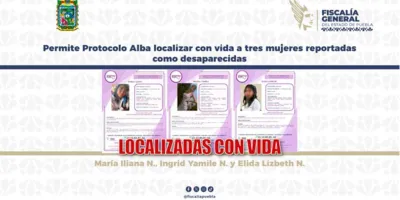 Localizan sanas y salvas a tres mujeres desaparecidas en Puebla tras activar el Protocolo Alba