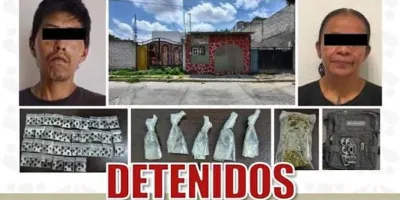 Atlixco: operativo policial deja dos detenidos y decomiso de droga