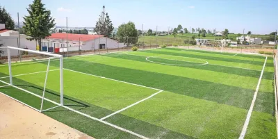 Rehabilitación de la cancha deportiva del Bachillerato 5 de Mayo al 90%