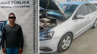 Detienen a presunto policía de Ciudad Serdán a bordo de auto robado