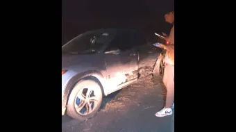 Accidente en tramo Zoquital deja daños materiales; Guardia Nacional resguarda la zona