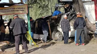 Chofer queda prensado tras estamparse contra un árbol en la federal Puebla-Tehuacán