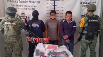 En Moyotzingo, detienen sujeto con arma exclusiva de las Fuerzas Armadas