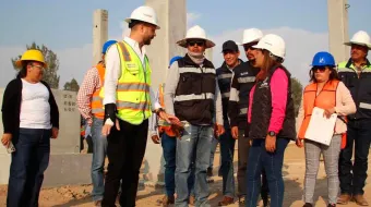 Supervisan David Aysa y Dulce Rivera construcción del Mercado San Ramón