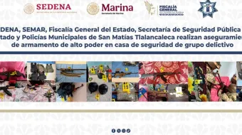 Armas, droga y vehículos son asegurados durante operativo en Tlalancaleca