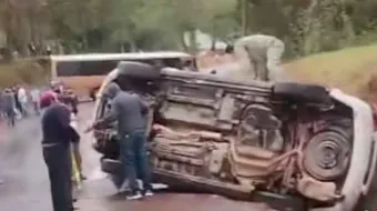 Carambola en la carretera Pachuca-Tuxpan causa cierre vial