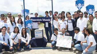 Coloca Rectora Lilia Cedillo primera piedra de edificio para preparatoria en Tehuacán