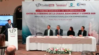  Firman convenio Comce-sur y Ayuntamiento de Puebla
