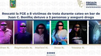 Rescató la FGE a 8 víctimas de trata durante cateo en bar de Juan C. Bonilla